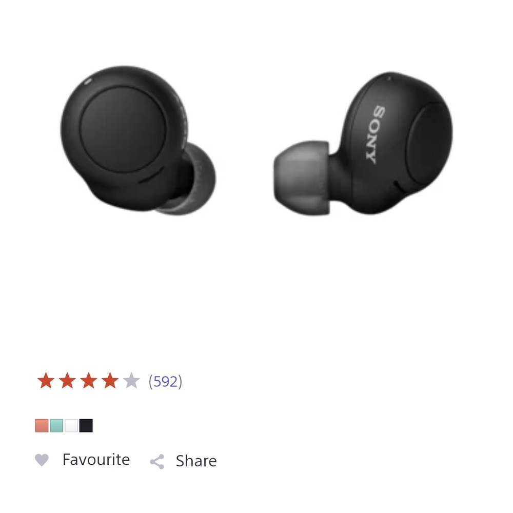 Sony WF-C500 Black Wireless Earbuds